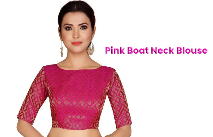 Pink Boat Neck Blouse