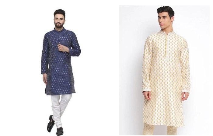 Jompers Men’s Cotton Jacquard Kurta Pyjama Set