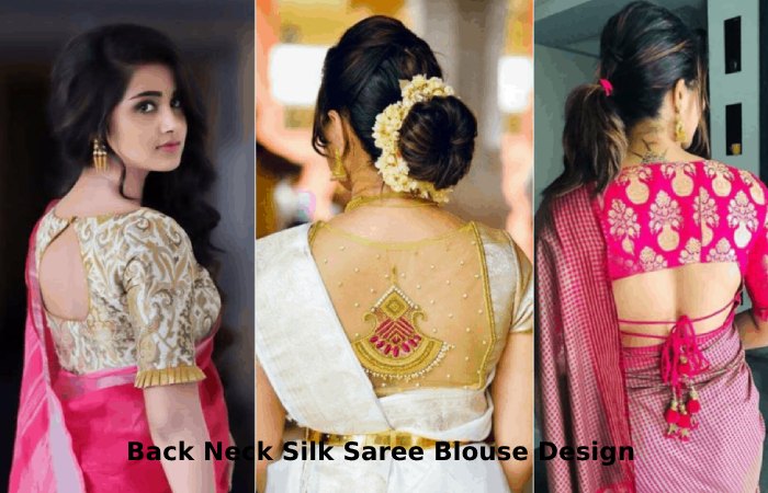 Back Neck Silk Saree Blouse Design