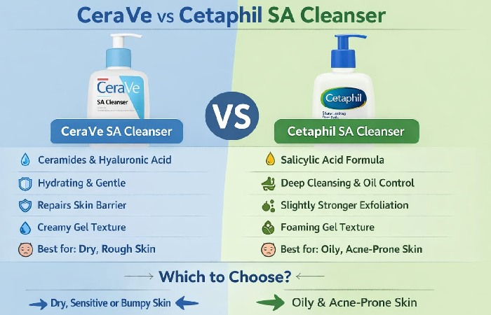 CeraVe vs Cetaphil SA Cleanser