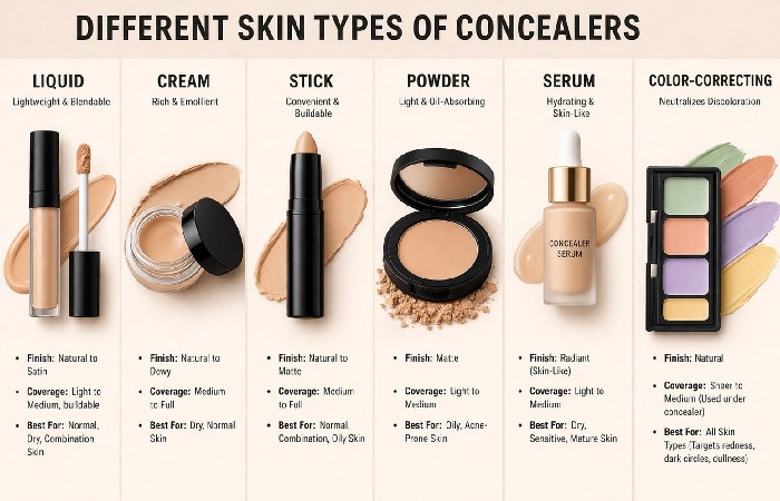 Different Skin Types of Concealers